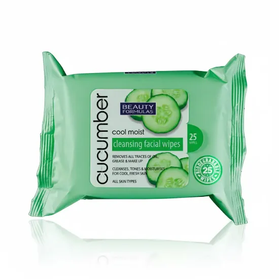Beauty Formulas Cool Moist Cucumber Cleansing Facial Wipes (25 Wipes) এর ছবি