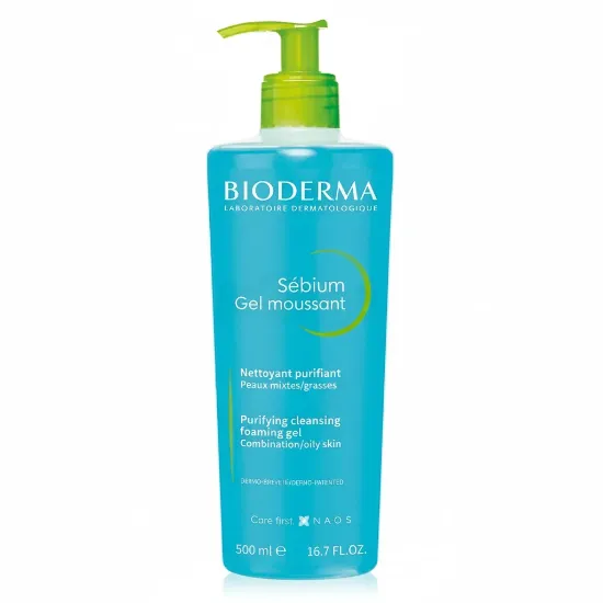 Bioderma Sébium Gel Moussant Purifying Cleansing Foaming Gel for Combination & Oily Skin 500ml এর ছবি