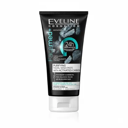 Eveline Facemed+ 3 in 1 Purifying Facial Wash Paste With Activated Carbon - 150ml এর ছবি