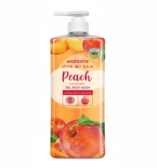 Watsons Peach Scented Softening & Moisturising Gel Body Wash - 1000ml এর ছবি
