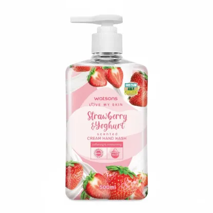 Buy Watsons Strawberry & Yoghurt Scented Cream Hand Wash 500ml এর ছবি